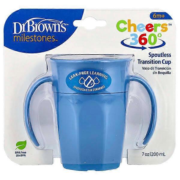 Dr. Brown's, MilestonesÃÂ¢ÃÂÃÂ¢, Cheers360ÃÂ¢ÃÂÃÂ¢, Spoutless Transition Cup, 6 Months +, Blue, 7 oz (200 ml)