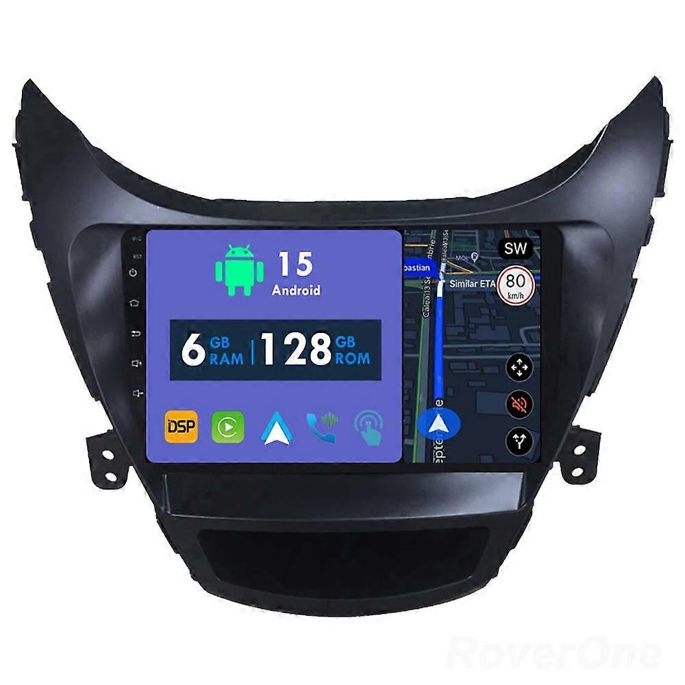 Car Radio 6G+128G CarPlay GPS Navigation Head Unit for Hyundai Elantra 5 JK GD MD UD 2011 - 2015 Android Auto Bluetooth Stereo Touch Screen