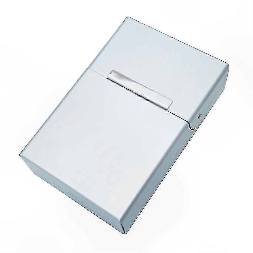 Large Capacity Magnetic Aluminum Cigarette Case with Automatic Clamshell Design (Silver)