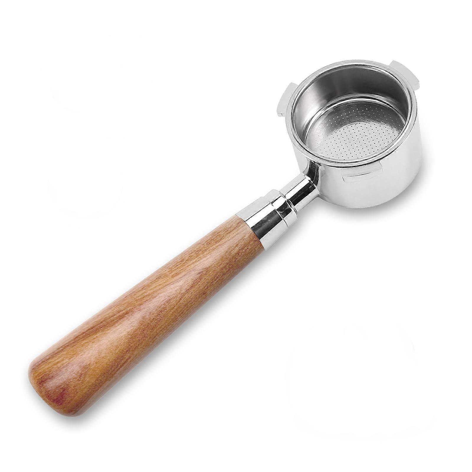 51mm Bottomless Portafilter Compatible with EC680 EC685 With 3 Ears Espresso Filter Basket And Red Sourwood Wood Handle