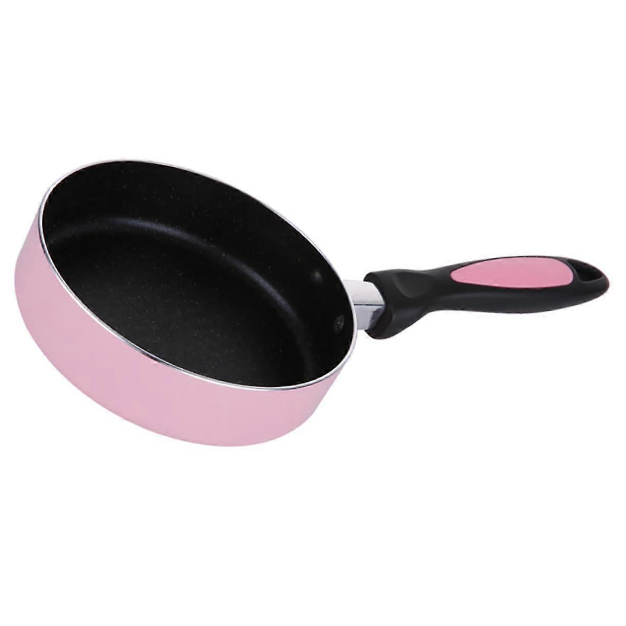 Pink Mini NonStick Pan With Honeycomb Stainless Steel Bottom For Induction And Gas Stoves Easy Clean Frying Skillet