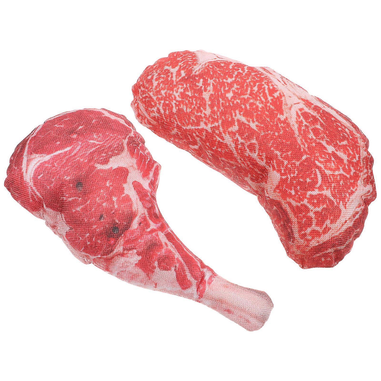 Artificial Steak Model for Decoration 2Sets Realistic Beef Ornament