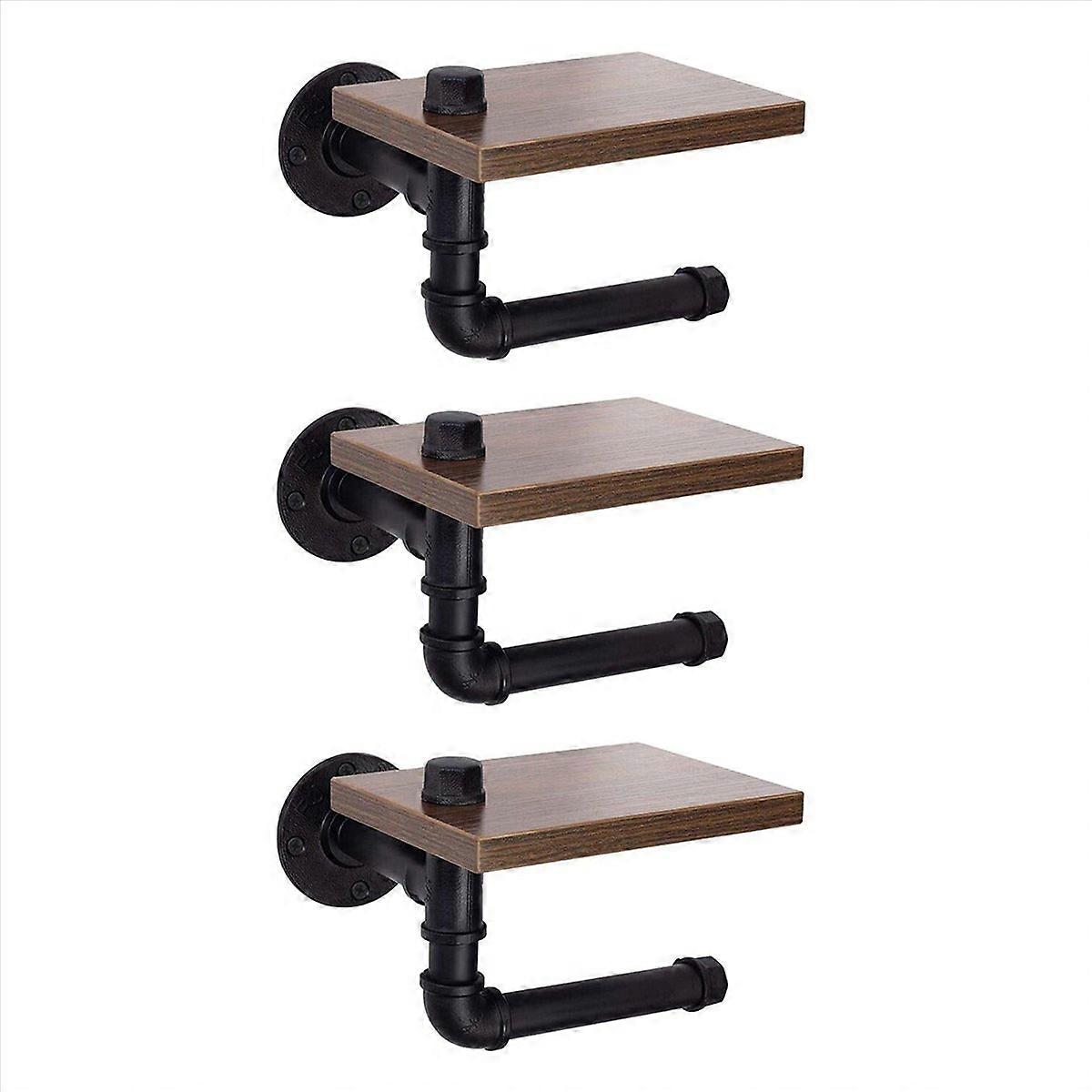 Rustic Industrial Toilet Paper Roll Holder,Pipe Floating Holder,B