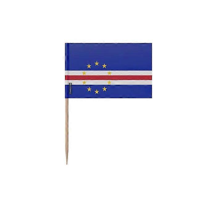Toothpicks Cape Verde Flag - 6.5 cm - 100 pieces - Adhesive plastic - Bamboo stick - Pixelforma