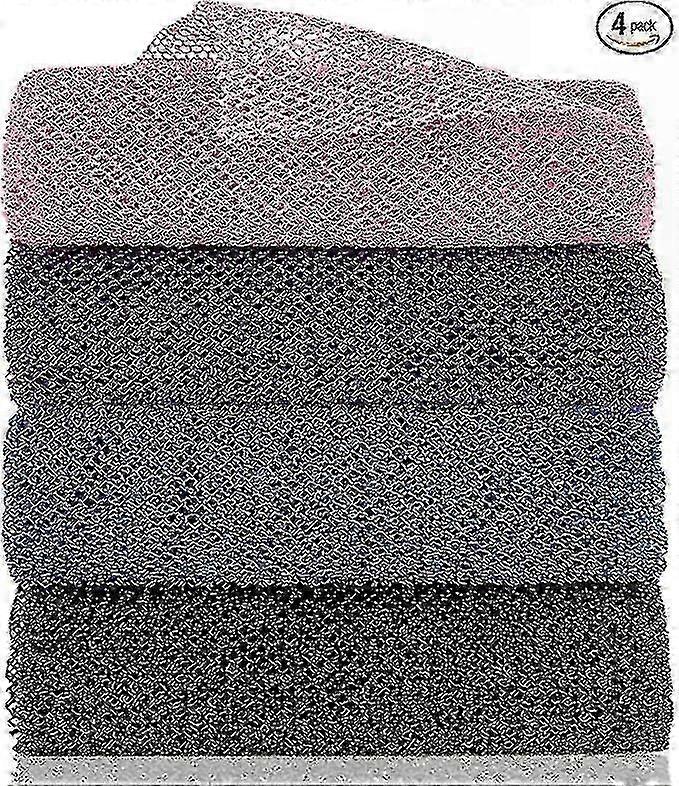 4-Pack Exfoliating Bath Sponges with African Net Design for Body Cleansing