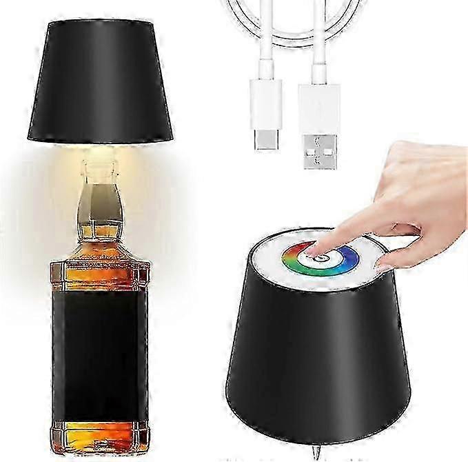Wireless Wine Bottle Night Light - Touch Sensitive RGB Bedroom Lamp
