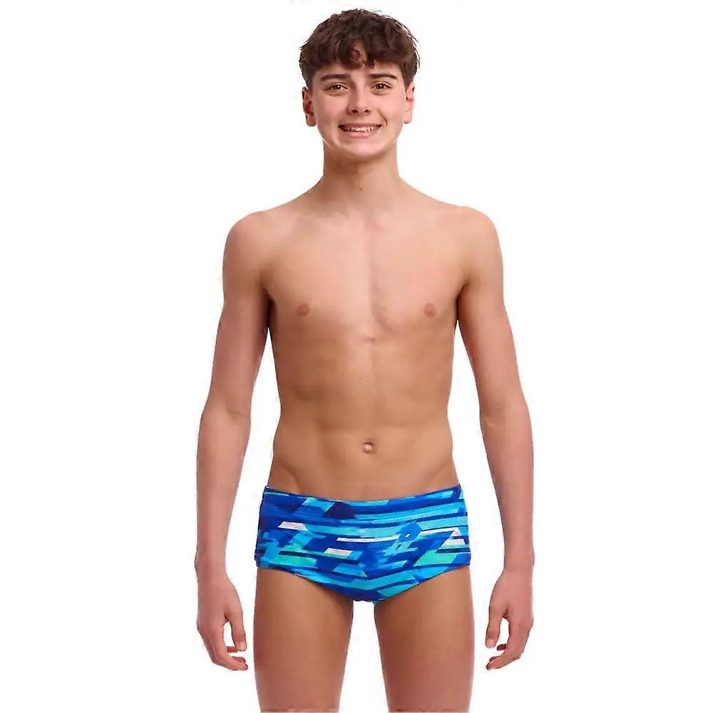 Funky Trunks Boys Pace Racer Sidewinder Swim Trunks - Blue