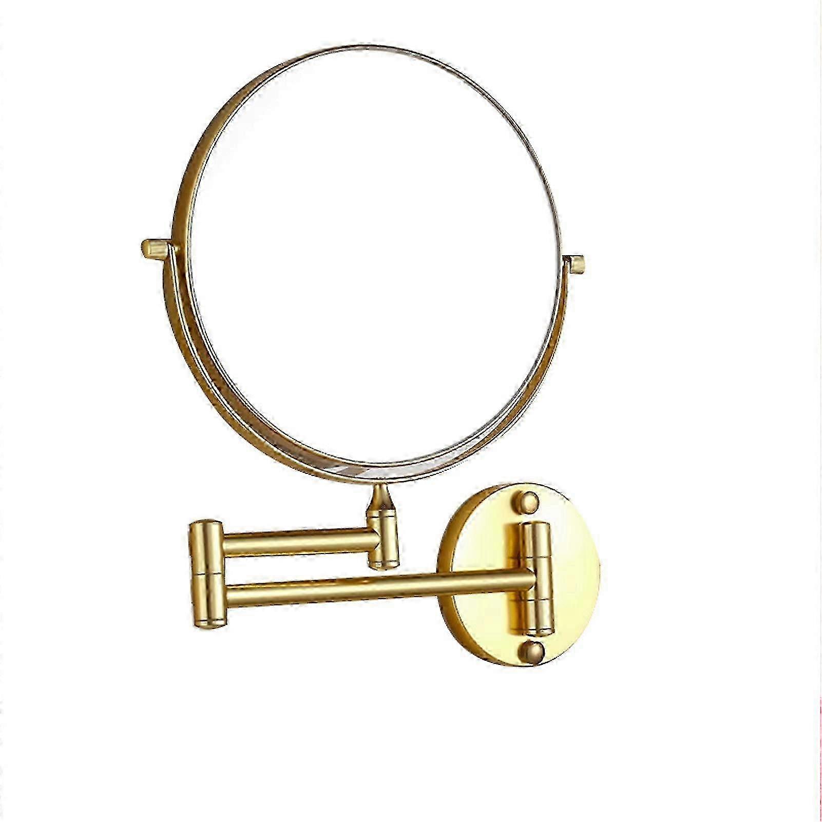 z Wall Mounted Mirror, Wall Mounted Vanity Makeup Mirror, 360 Rotation, Magnification Extendable (Gold 8 inches 3X)