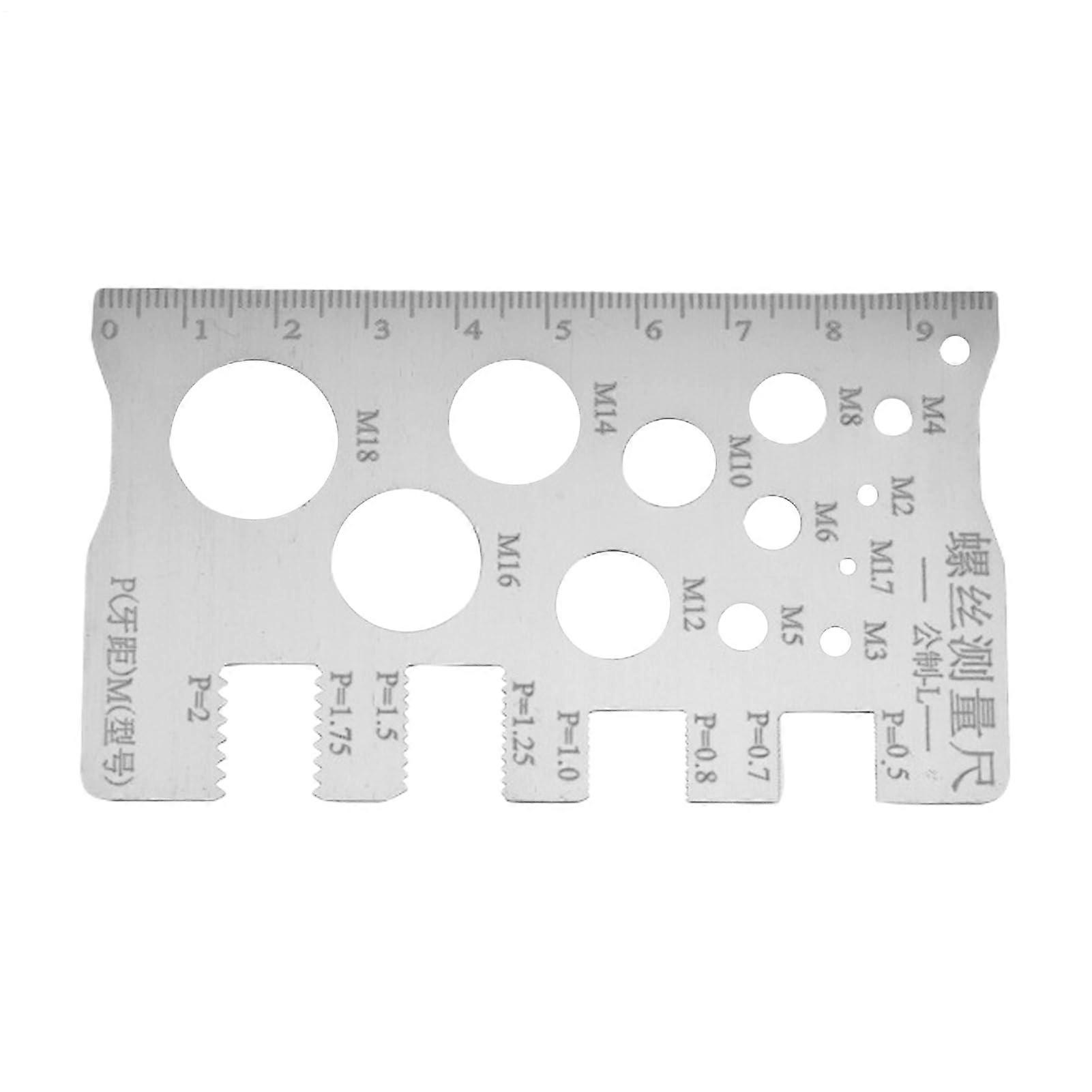 Thread Checker Stainless Steel Pitch Size Finder Tool For Industry And Home Use Bolt Nut Pitch Measurement