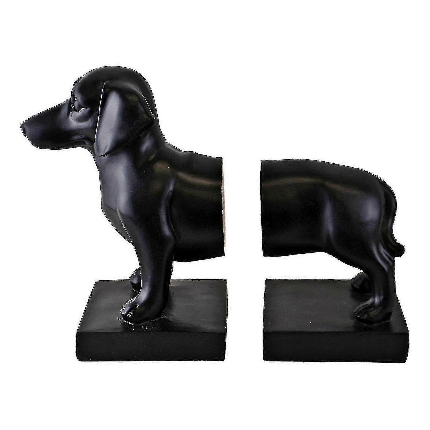 Pølsehunde bogstøtter, sort finish