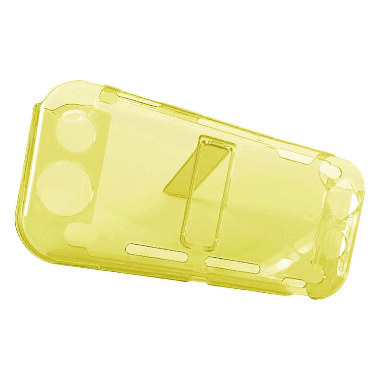 Console PC Case Transparent Shock Absorbing Protector Sleeve Housing with Convenient Stand for Switch Lite  Yellow