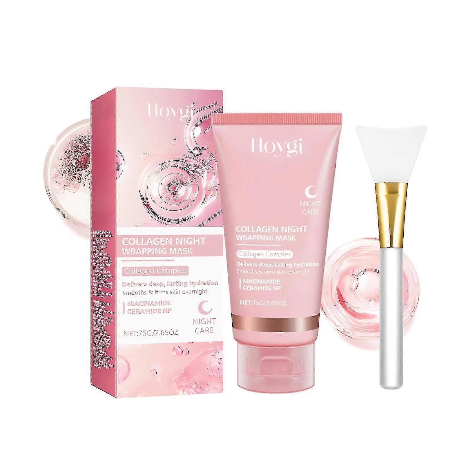 Hoygi Collagen Light Wrinkle Tearing Mask (with Scraper) Moisturizes skin to improve dullness and firmness.