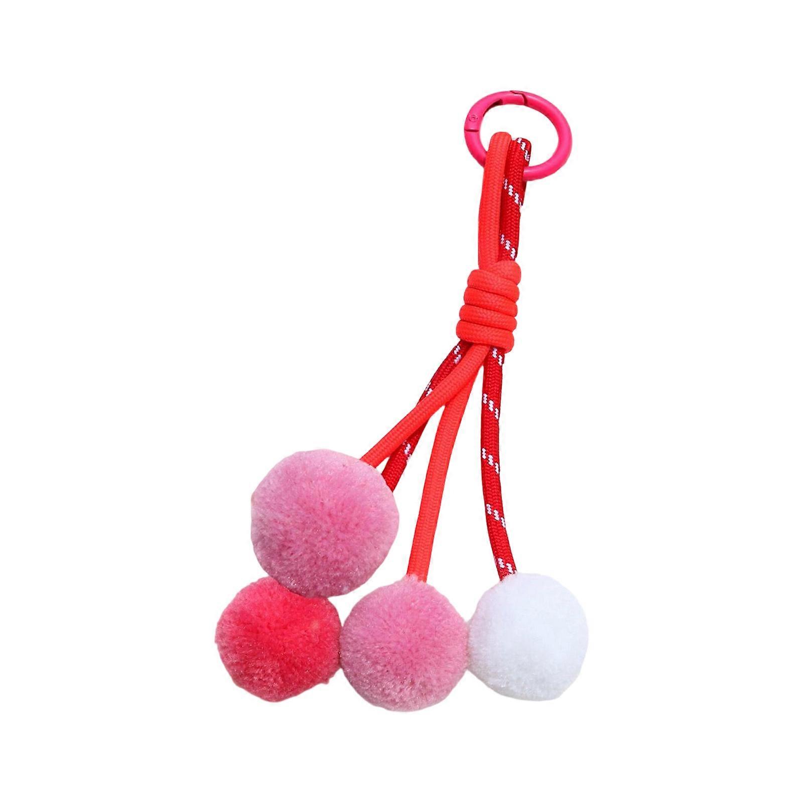 Handcrafted Colorful Pompoms Keychain Soft Plush Charm For Bags Phones Keys Unique Lightweight Decorative Accessory Multicolor