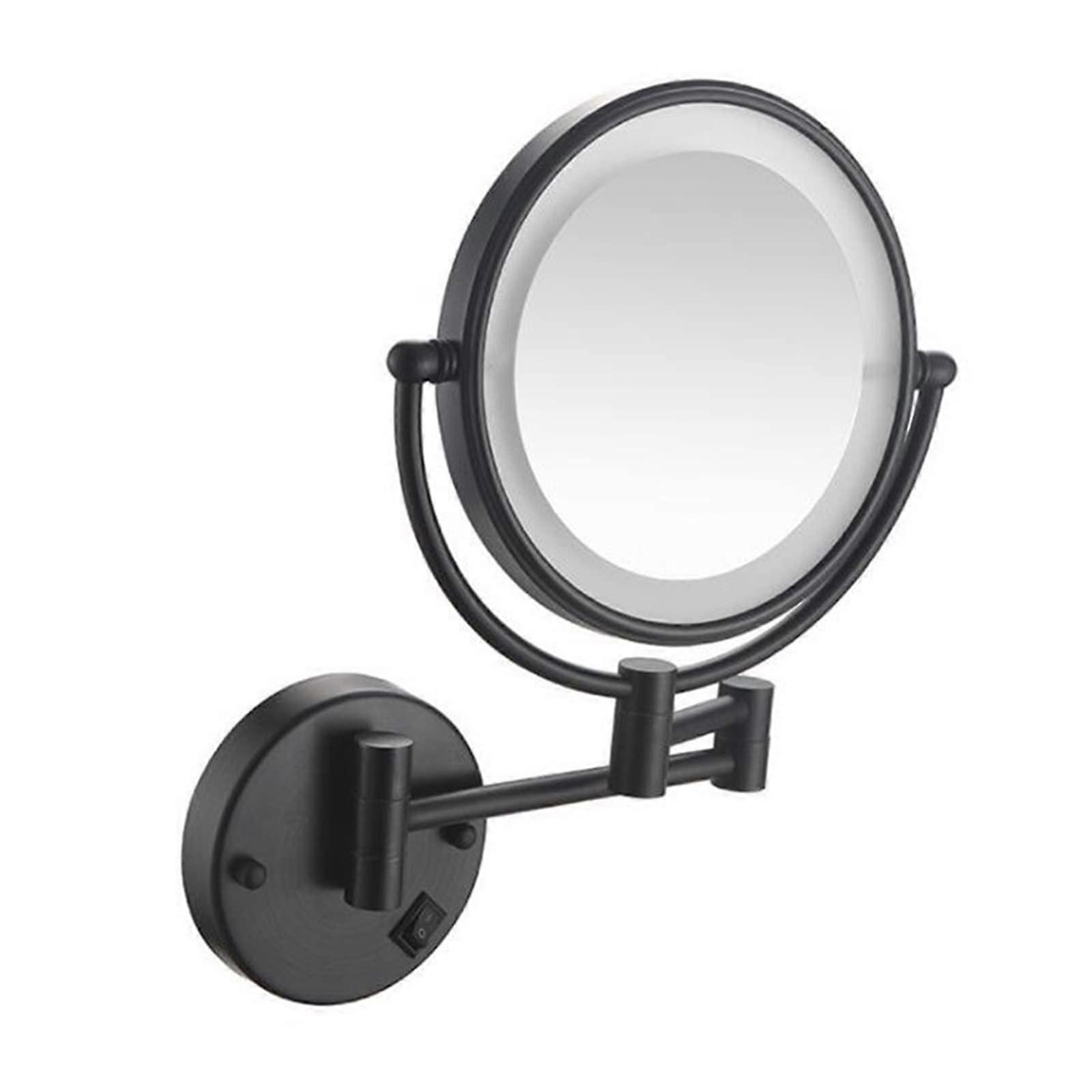 Makeup Mirror Wall Mounted with Magnifying Double Folding Telescopic Design for Bathroom, Hotel, Travel, NoDrill Installation