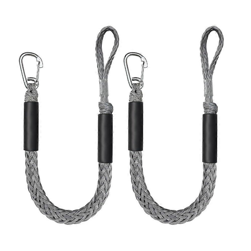 2 Pack Bungee Dock Lines with 316 Stainless Steel Clip and Float, 45.5ft Elastic Mooring Rope for Boat and Marine Use (Green)