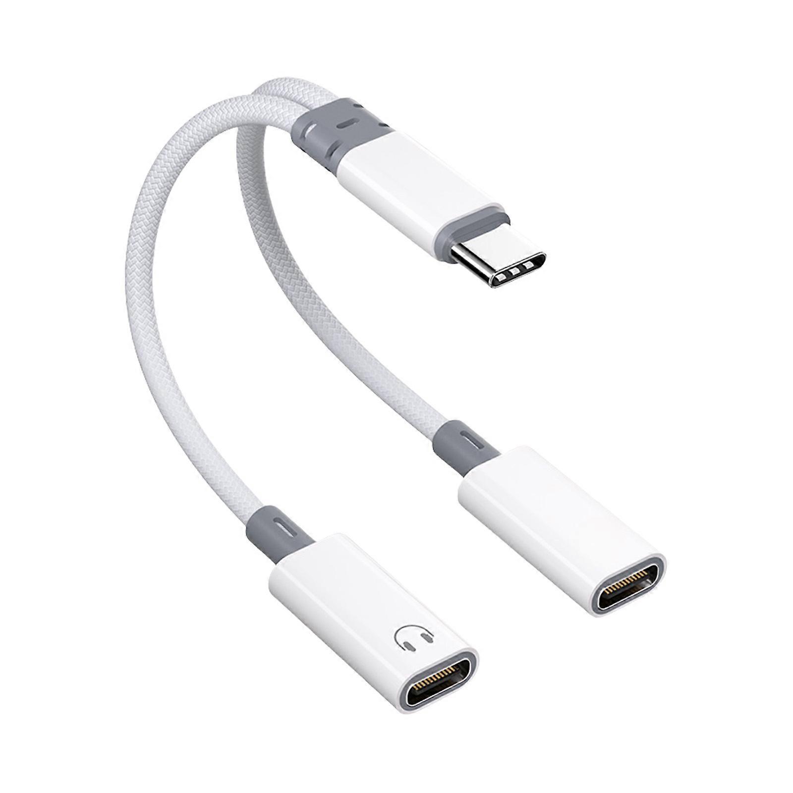 60WPD Chargers Type C to 3.5mm Headphone Jacks Converters Lossless Sound Quality Universal Compatibility Nylons Materials Multicolor