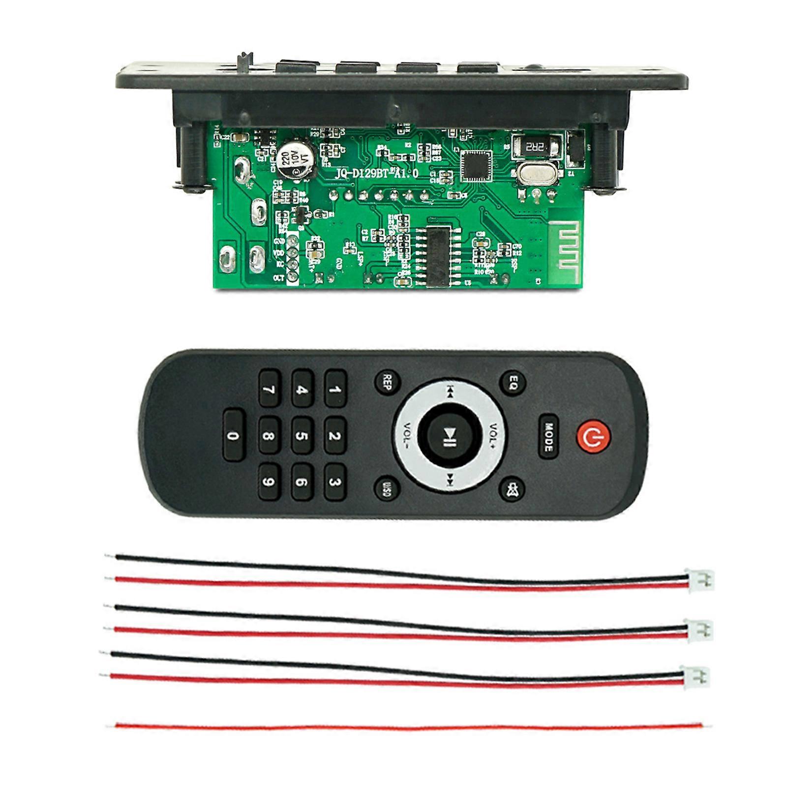 MP3 Decoders Board Wireless Bluetooth-compatible USB Recording Module for Speaker Decoding Module with Remote Control Multicolor