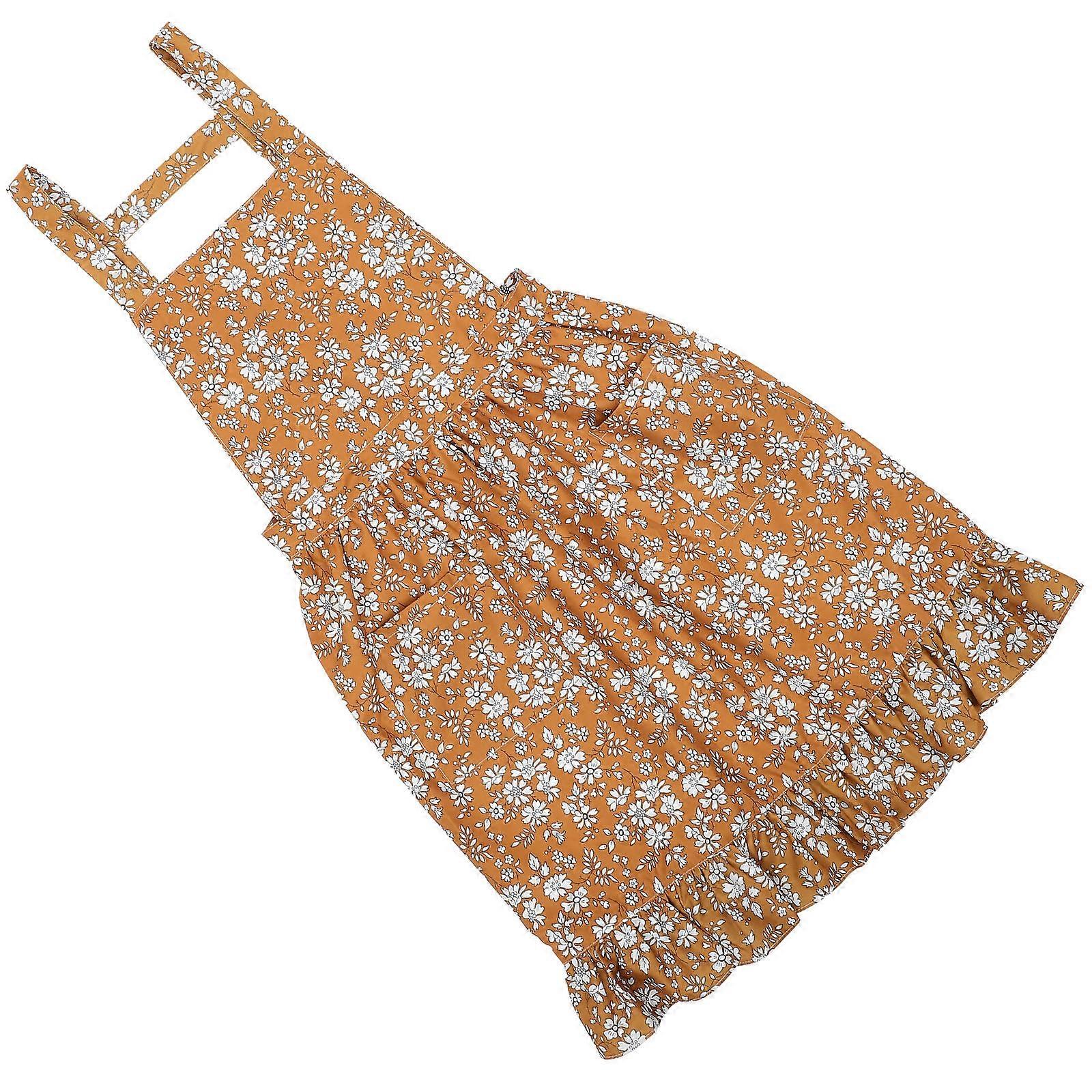 Polyester Coffee Apron for Cooking Use Featuring Floral Prints