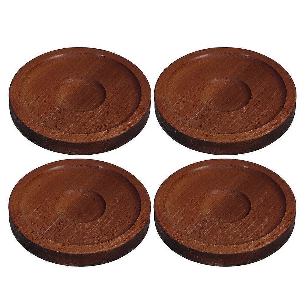 Wood Cup Coaster Rotatable Table Protection for Home 4Pcs Set