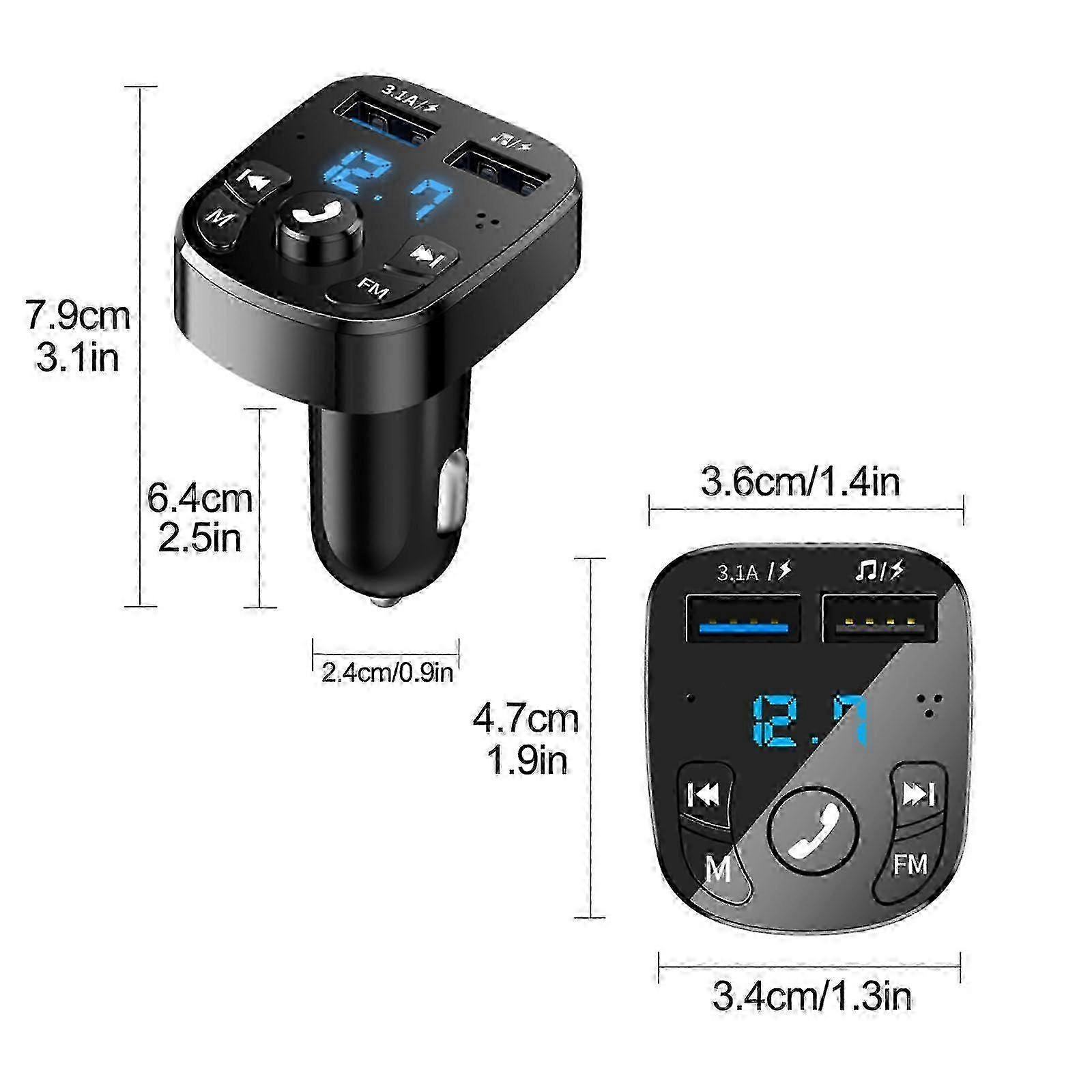 4-Button Bluetooth Car MP3 Player FM Transmitter Hands-free Calling