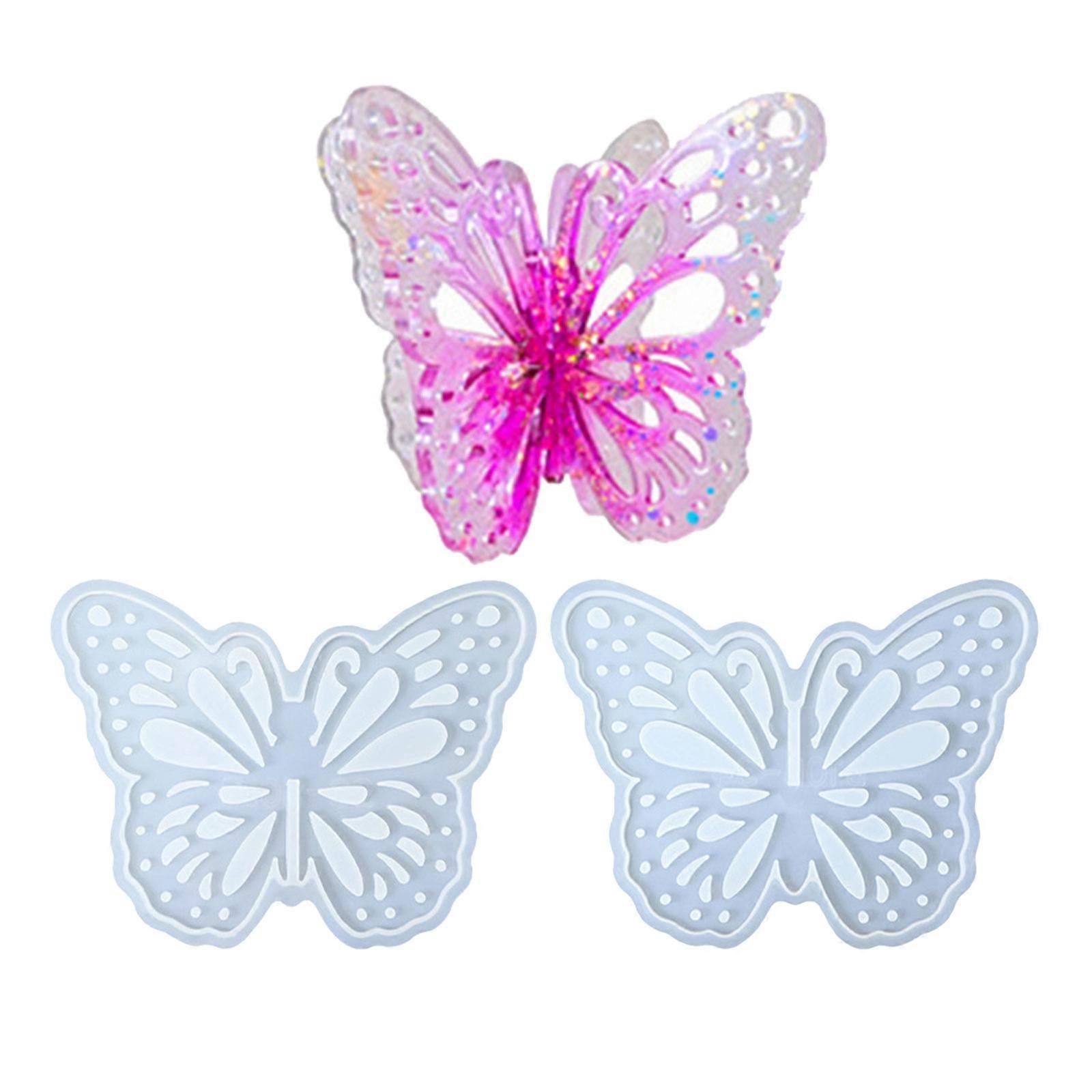Reusable Insect Theme Silicones Mold with Dragonflies Butterfly Snowflake Shape Ornament Nontoxic Home Decors Craft Multicolor