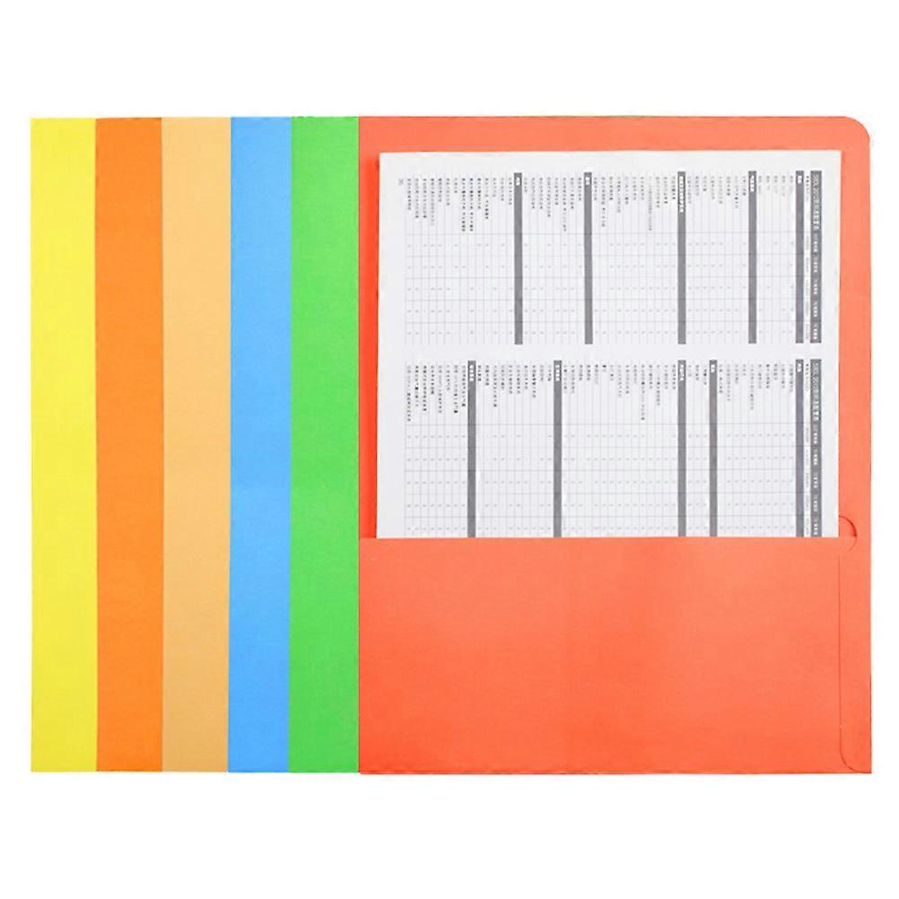 Paper File Folder Office Organizer with 2 Pockets 6Pcs Multicolor Set