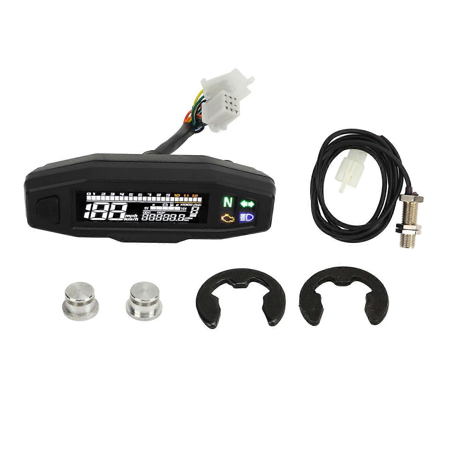 Speedometer Versatile LCD Display High Accuracy 12V LED Fuel Level Gauge Universal for Motorcycle Ra