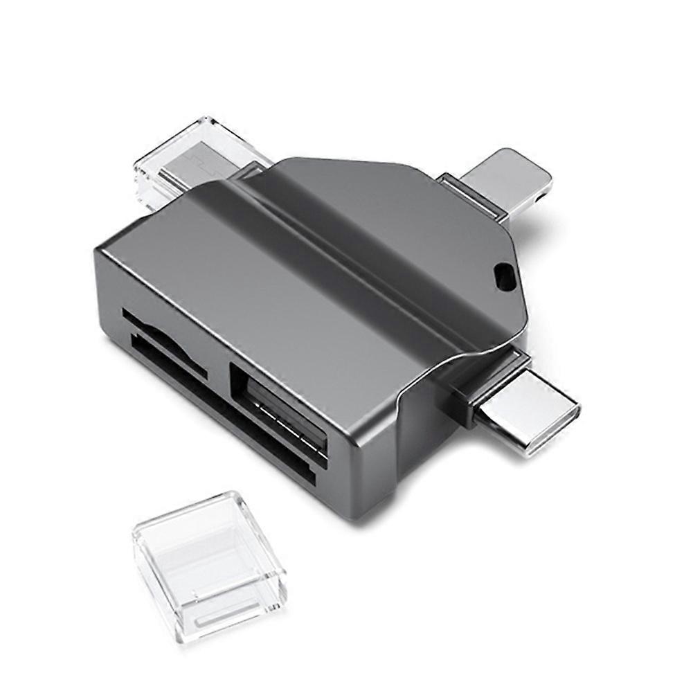 Multifunction 7 in 1 Card Reader USB 2.0 Type C to SD Adapter USB Flash Reader for PC Laptop Accessories Black