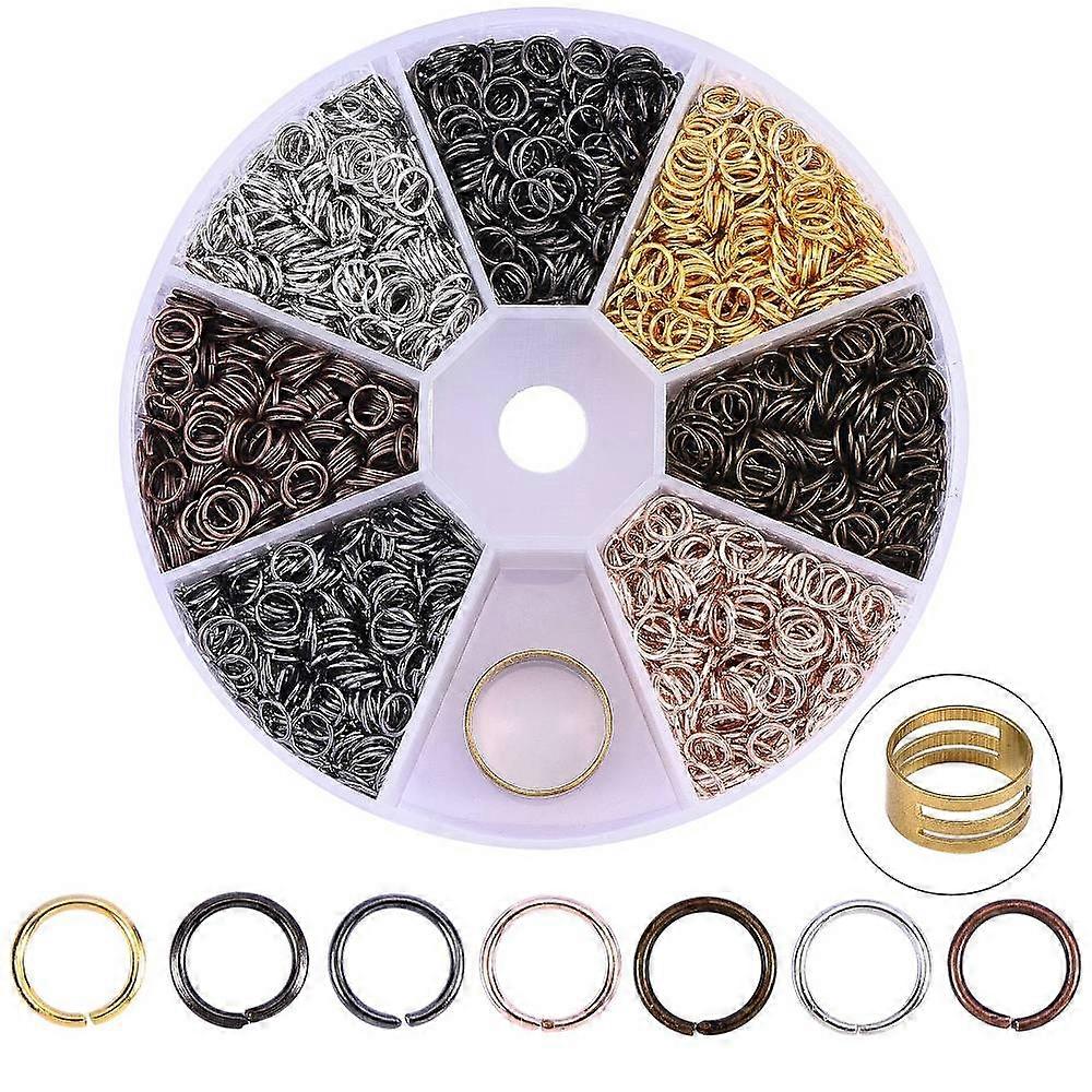210g Iron Close but Open Jump Rings with Brass Rings Assistant Tool Mixed Color Jump Rings: 210g