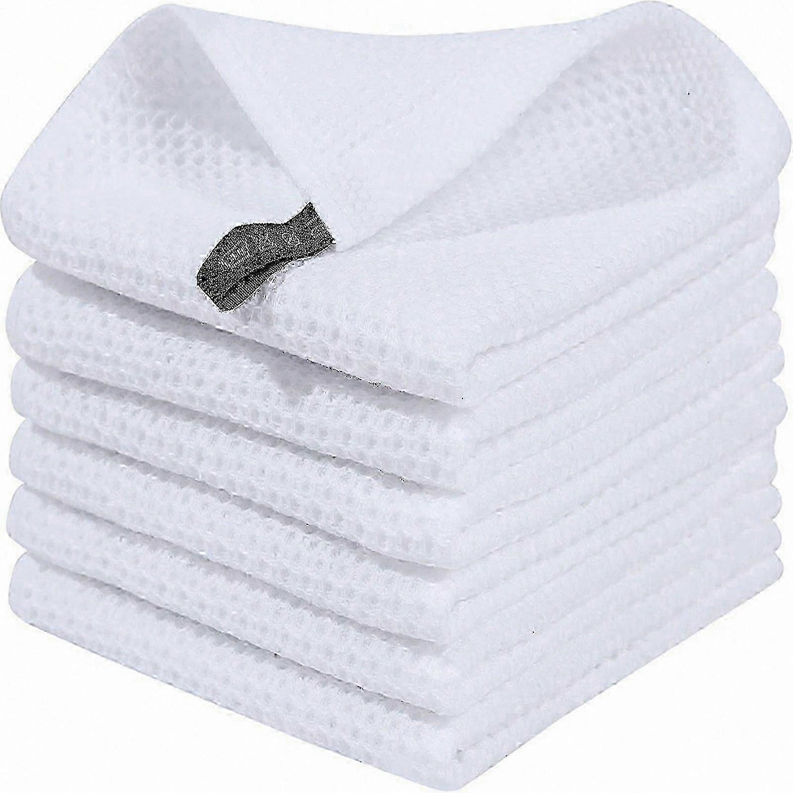 Set of 6 Soft Cotton Terry Towels, Highly Absorbent Kitchen Cloths with Convenient Hanging Loop