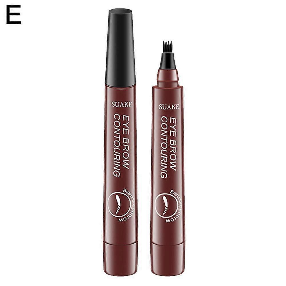 Liquid Eyebrow Pen 5 Colors Long Lasting Waterproof Microblading Effect Natural Hair Like Strokes 4 Tip Nib Design