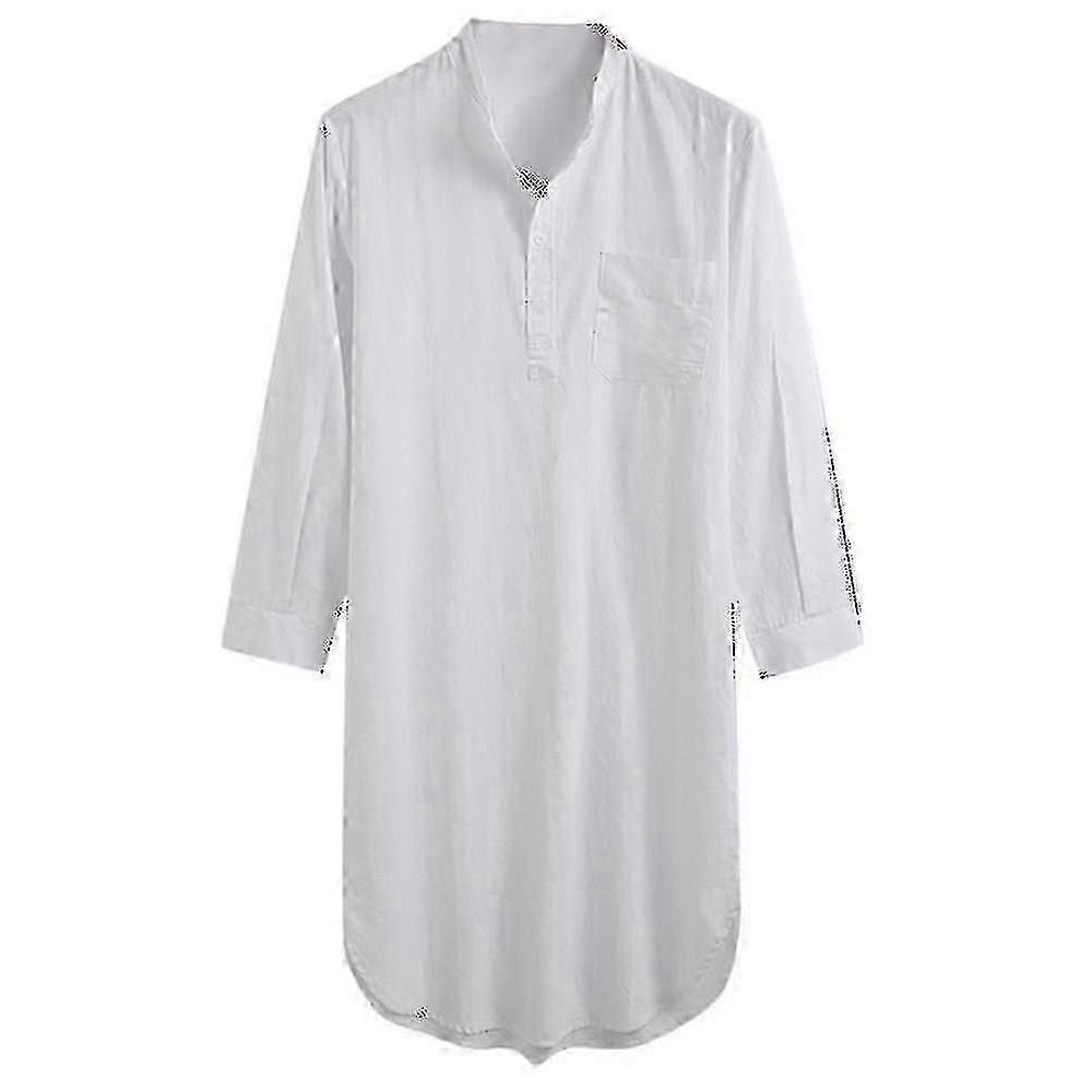 Camisa de dormir para hombre - Camisón de algodón Ropa de dormir cómoda