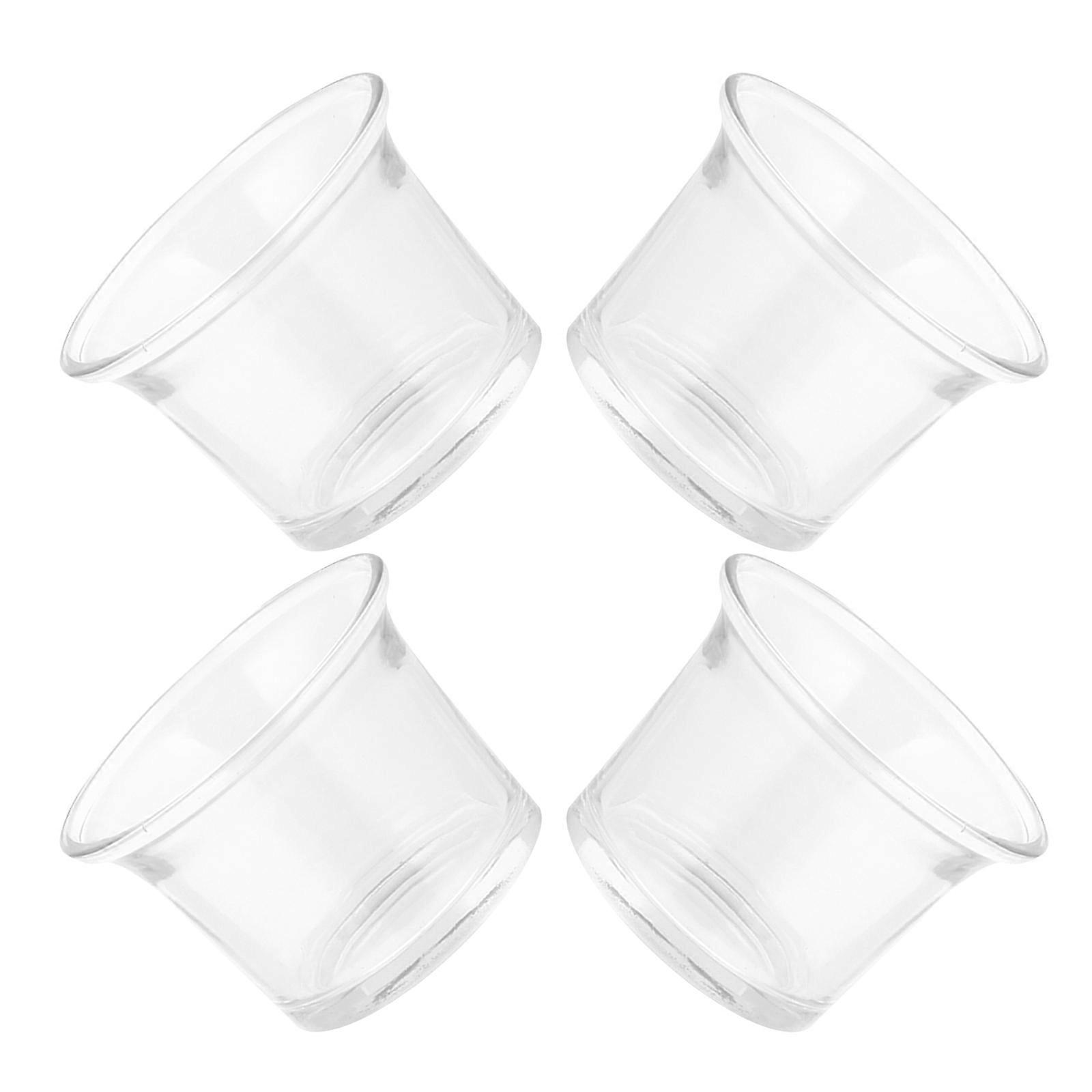 Clear Glass Candlestick Holders for Candle Elegant Round 4Pcs Set