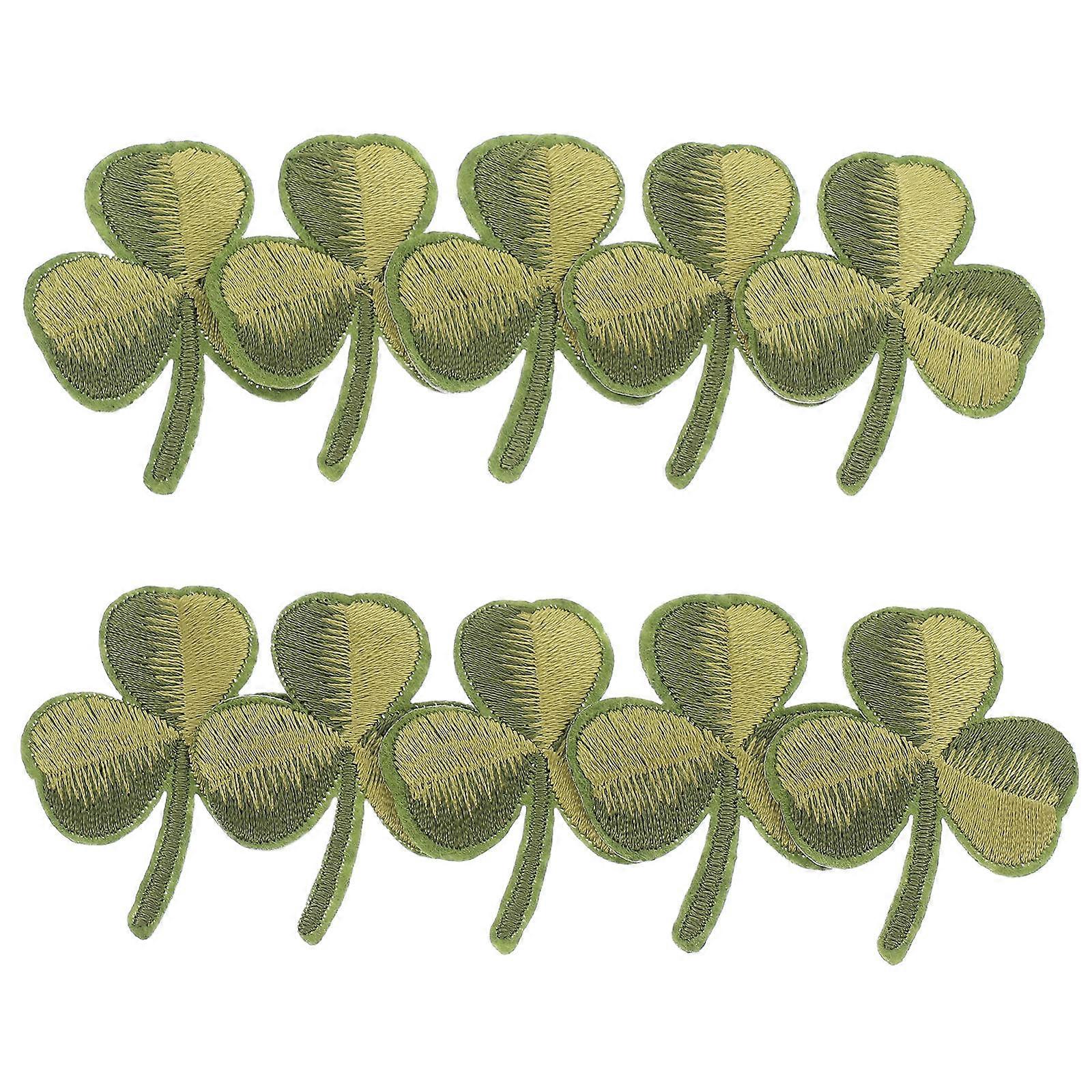 St. Patrick's Leaf Patch for Clothes 10Pcs Sewing Applique