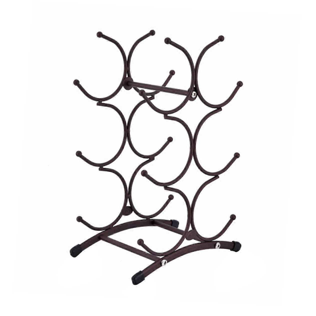 Decorative Wine Shelf Iron Wine Rack Display Stand For Kitchen Tabletop Wine Storage Handcrafted