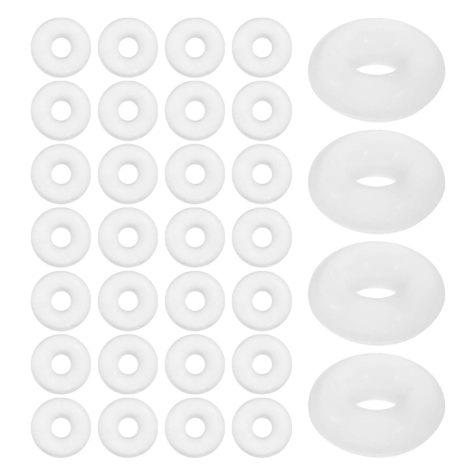 Handmade Rubber Stopper Spacer Rings for Bracelet Making 100Pcs White
