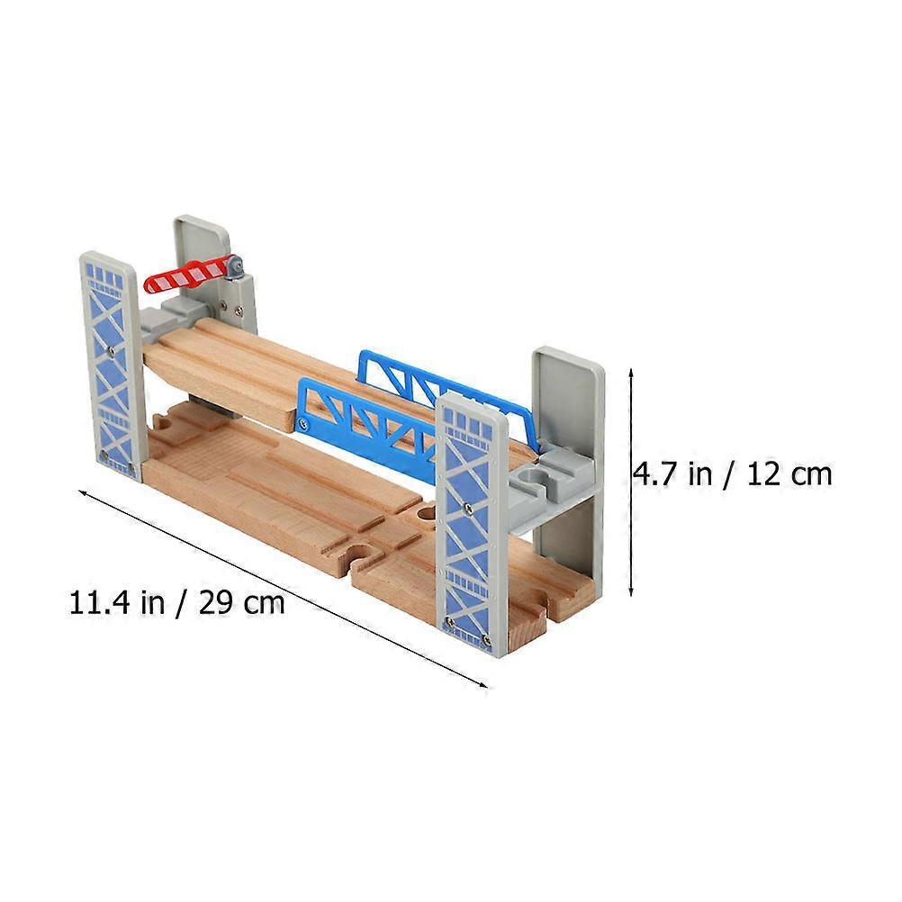 1 Set Wooden Train Tracks Railway Toys Double Deck Bridge Overpass Model Toys