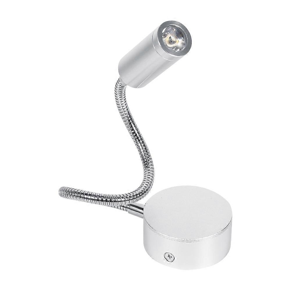 DEWIN Bed Lamp - Led Bed Lamp AC85-265V 1W/3W Cool/Warm Led Bed Lamp Reading Working Light With Flexible Gooseneck White (Warm White 1W)