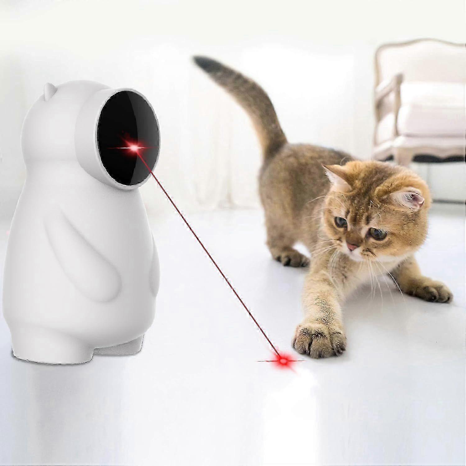 Interactive Cat Toy, Intelligent Automatic Electronic Kitten Toy Indoor Red LED Cat Game, 4 Modes Cat Games for Kittens or Adult Cats, Rechargeable