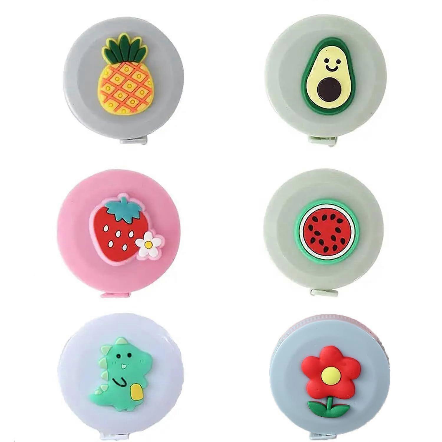 6 Pieces Portable Soft Measuring Tape, Cute Sewing Tape Measure, Cartoon Soft Measuring Tapes, Elastic, No Deformation, for Measuring Tailored and Kni