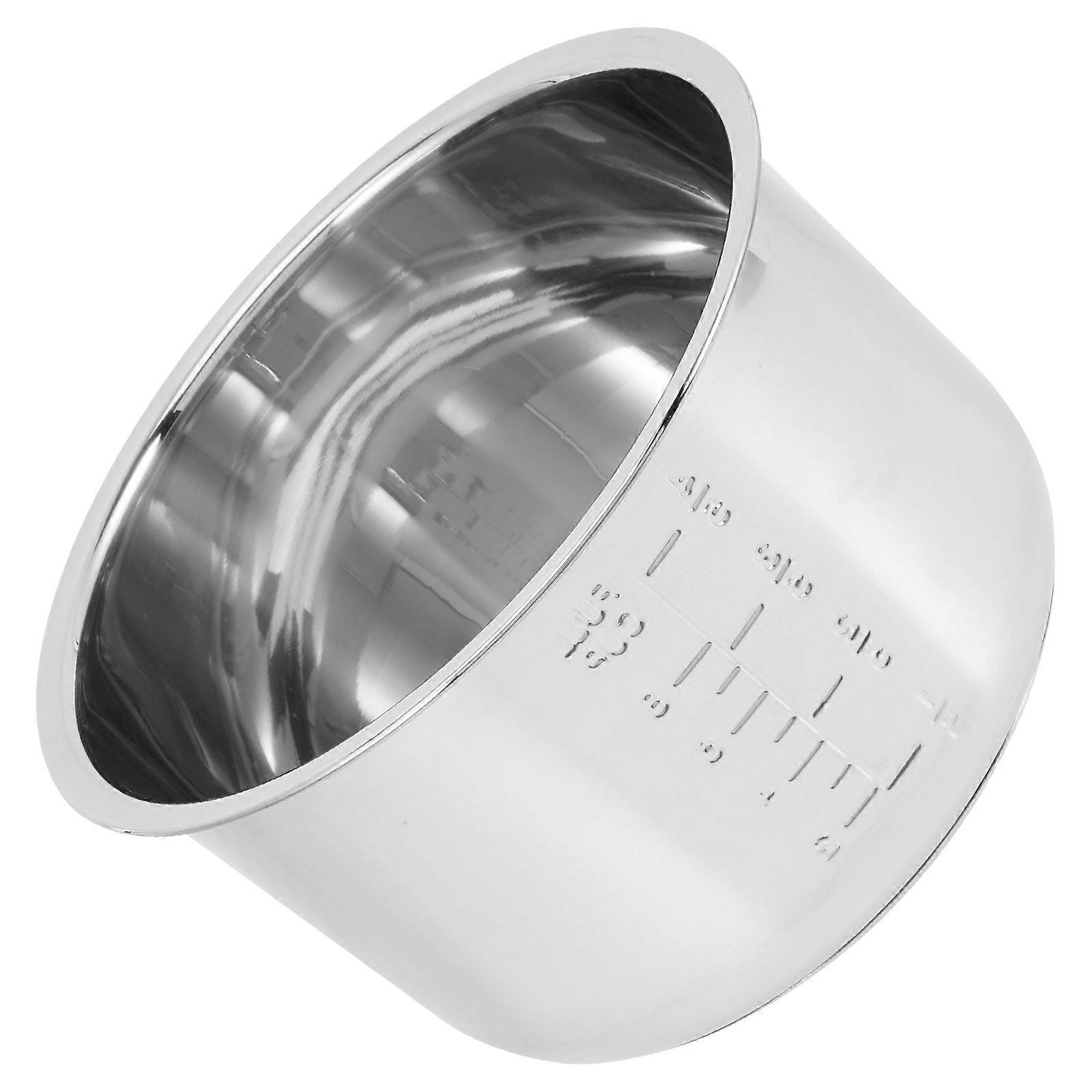Rice Cooker Replacement Liner Stainless Steel Inner Pot with Scale for Storing Home Silver Color