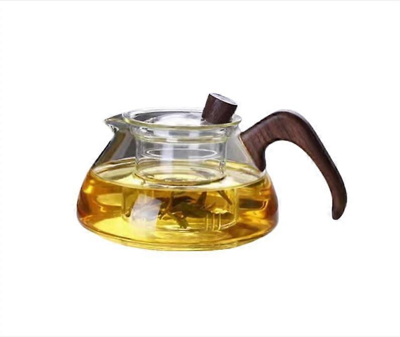 Glass Teapot Set Borosilicate Heat Resistant with Infuser and 4 Cups Japanese Style Clear Design