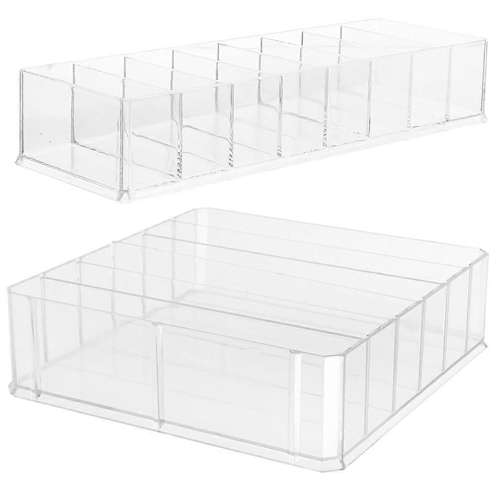 Transparent Acrylic Cash Drawer Tray for Multiple Compartment Storage 2Pcs