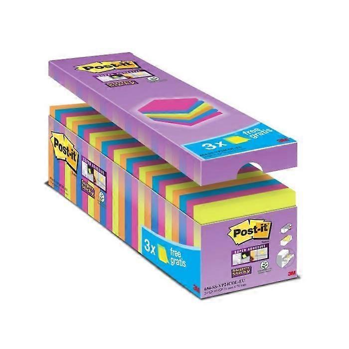 POST-IT Super Sticky 24 Notepad Tray - Assorted Colors