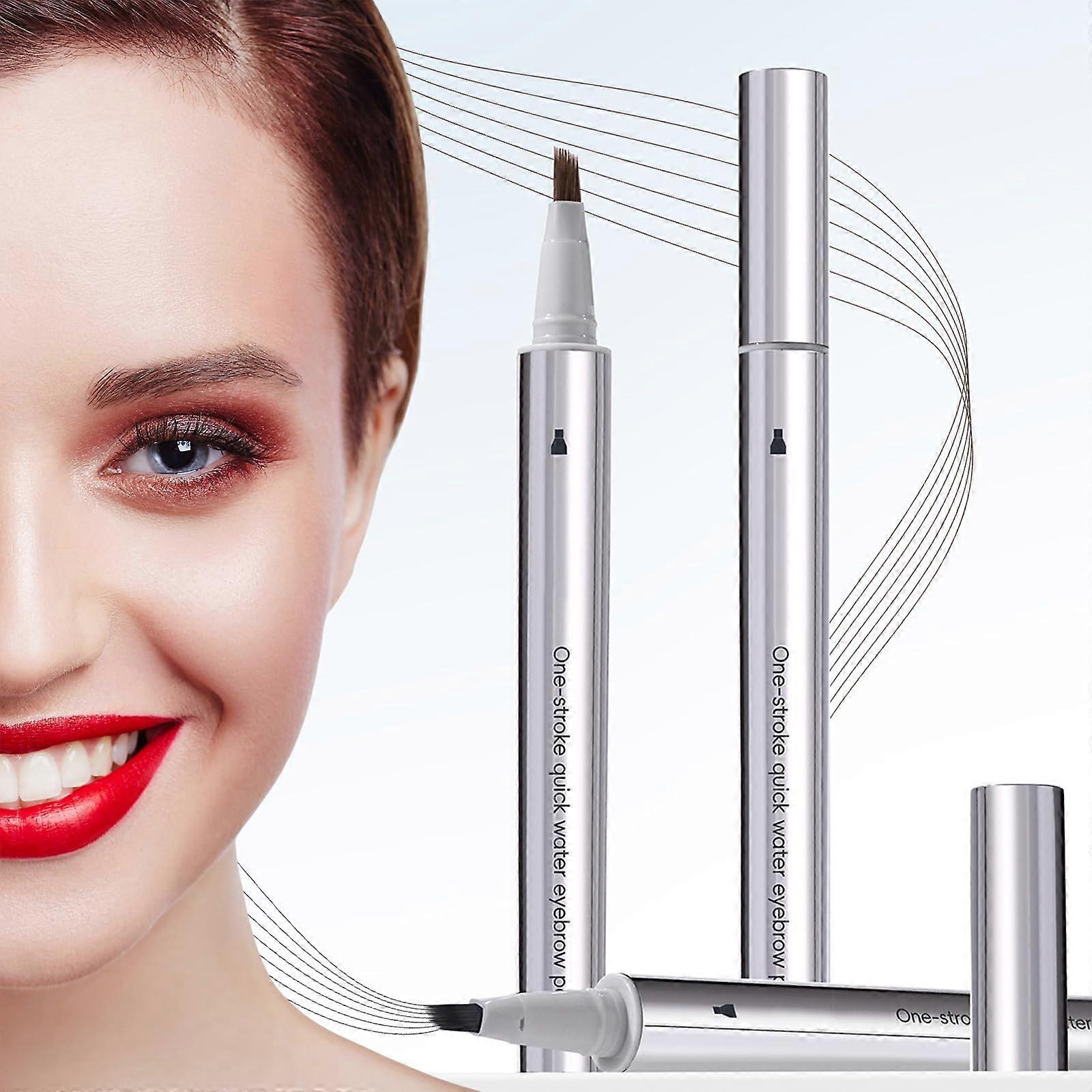 Waterproof Microblading Eyebrow Pencil 2 Pack with Dual Use Hairline Filler and Precision Tip Black Brown