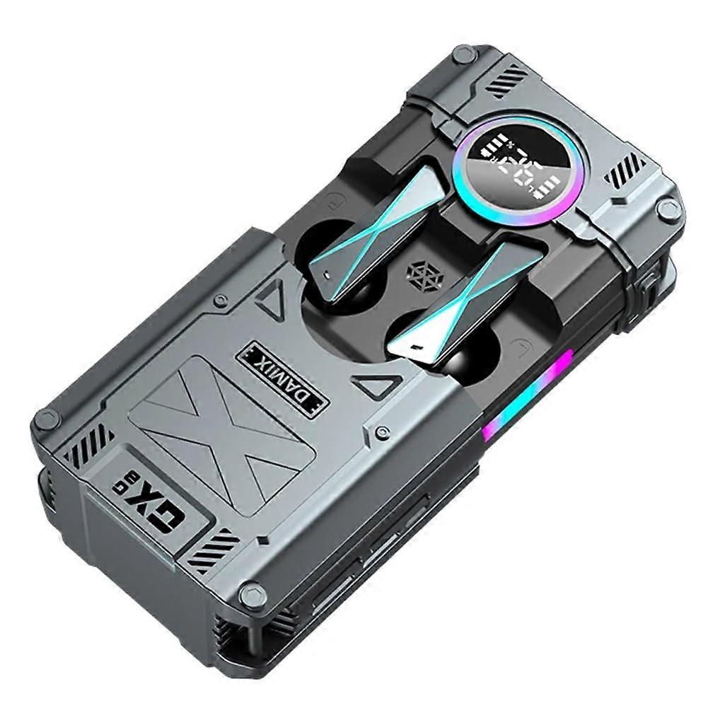 Wireless Bluetooth 5.3 Headset Mechanical Style Gaming Headset ESports Stereo Earbuds Grey