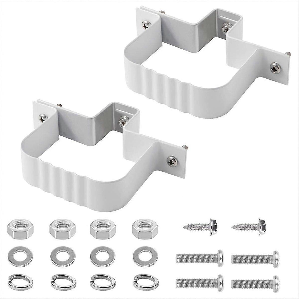Downspout Straps 3x4 and Downspout Wall Bracket 2 Set, Downspout Fasteners,White