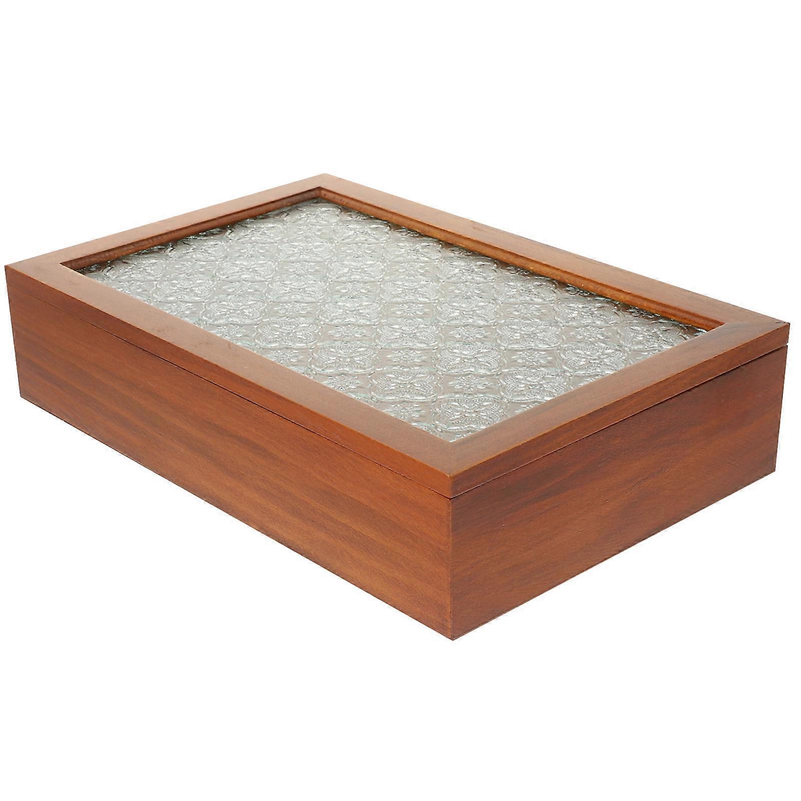 Table Jewelry Box Earring Storage Case Craft Enthusiasts Multi Functional Storage Chocolate 1Set