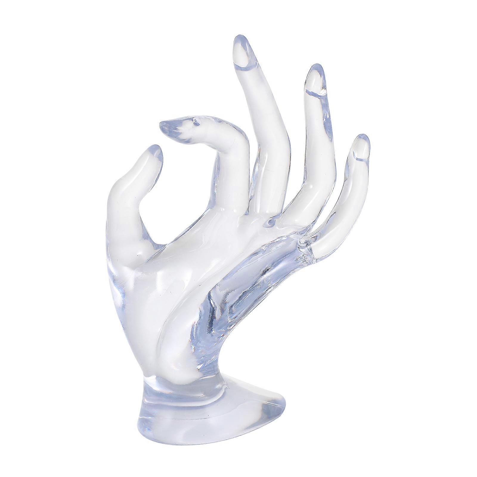 Transparent Hand Form Jewelry Stand Display Holder for Ring Organization