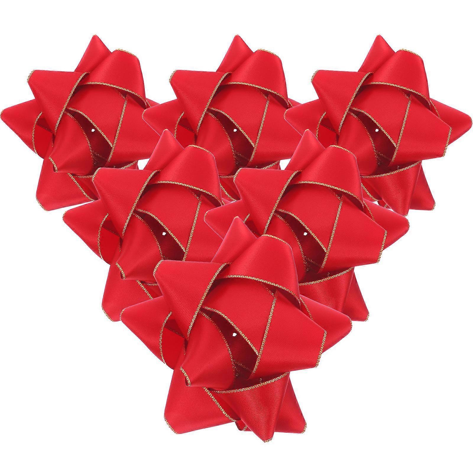 Christmas Bow for Decoration Polyester 6Pcs Set